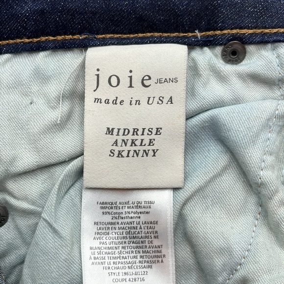 Joie Jeans Mid Rise Skinny Ankle Size 26 - Picture 9 of 16